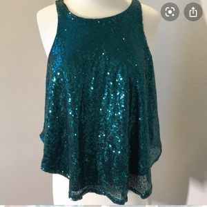 3/$10 Rue 21 Free Flow Teal Sequin Front Tank Top